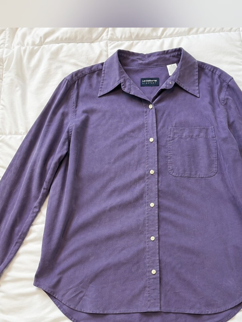 LIZ CLAIBORNE Purple Soft Long Sleeve Top - Picture 3 of 5
